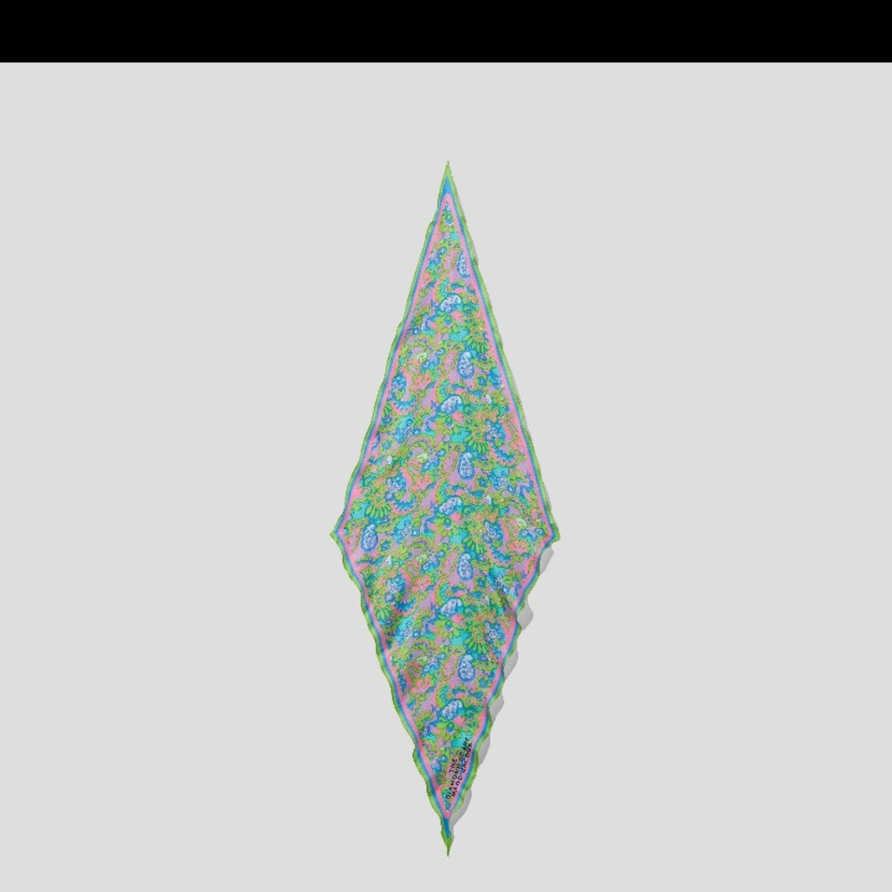 Marc Jacobs The Diamond Scarf silk green paisley - Picture 2 of 7